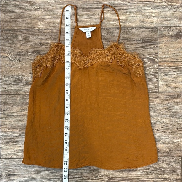 Nine West Burnt Gold Lace Silk Camisole ideal for layering Women's Size XS - Picture 8 of 10